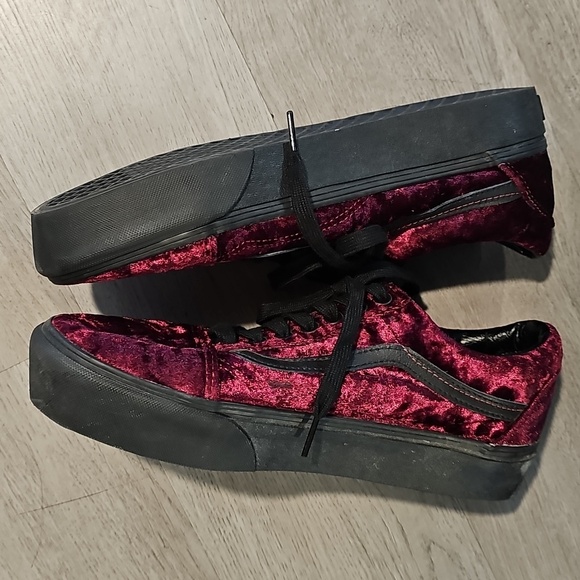 Vans Off The Wall Burnt Russet Maroon Crushed. Vans Velvet Maroon Sneakers - Picture 9 of 11